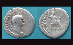 Vespasian, Denarius, Pontif reverse